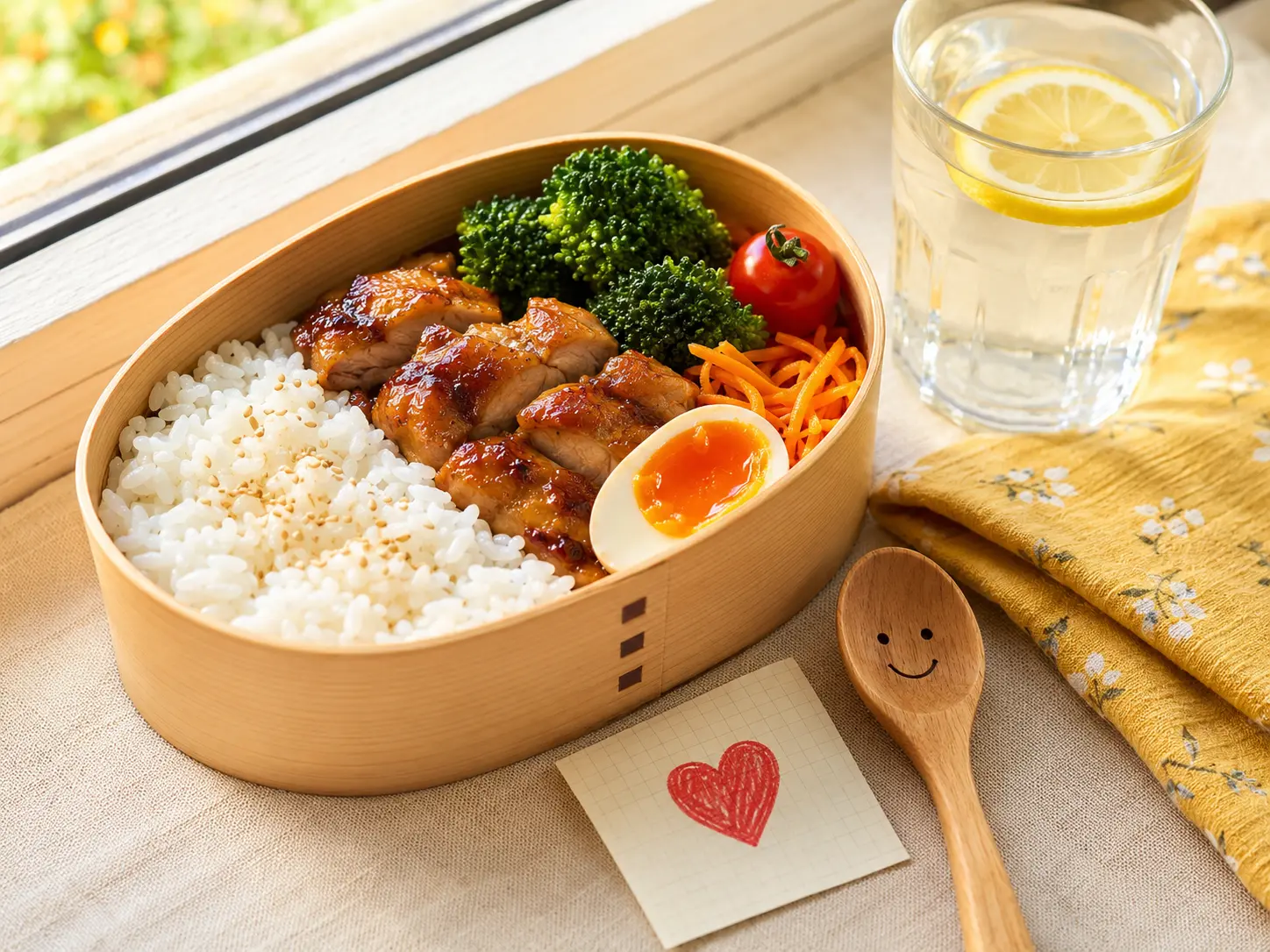 A homemade bento prepared with love